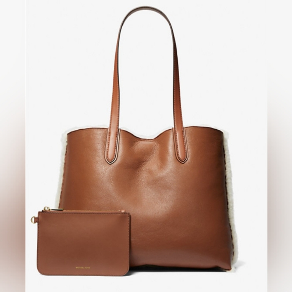 Michael Kors Eliza XL Leather & Shearling Reversible Tote Bag